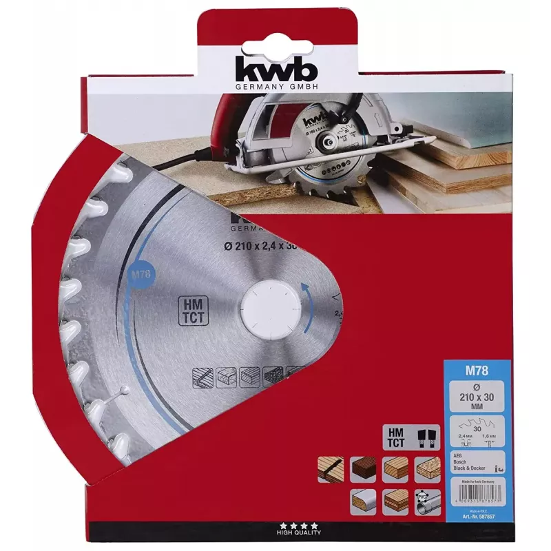 Circular Saw Blade KWB 587857 Tungsten Carbide Tipped 1 pc