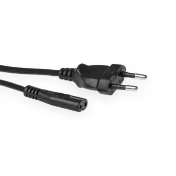 Powercord Euro male - C7 female black 0.2 m ACT AK5279