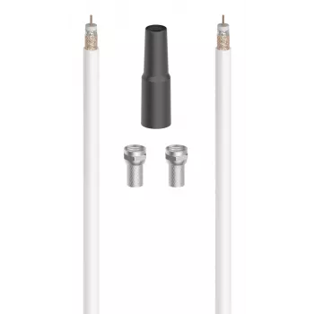 Hama Digital coaxial cable 10 m F-type Black, Metallic, White