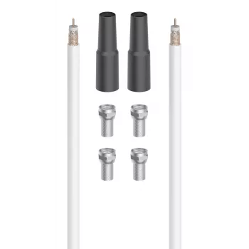 Hama Digital coaxial cable 20 m Black, Metallic, White