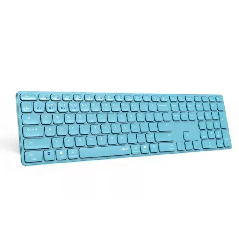 Rapoo E9800M keyboard Home RF Wireless Bluetooth QWERTZ German Blue