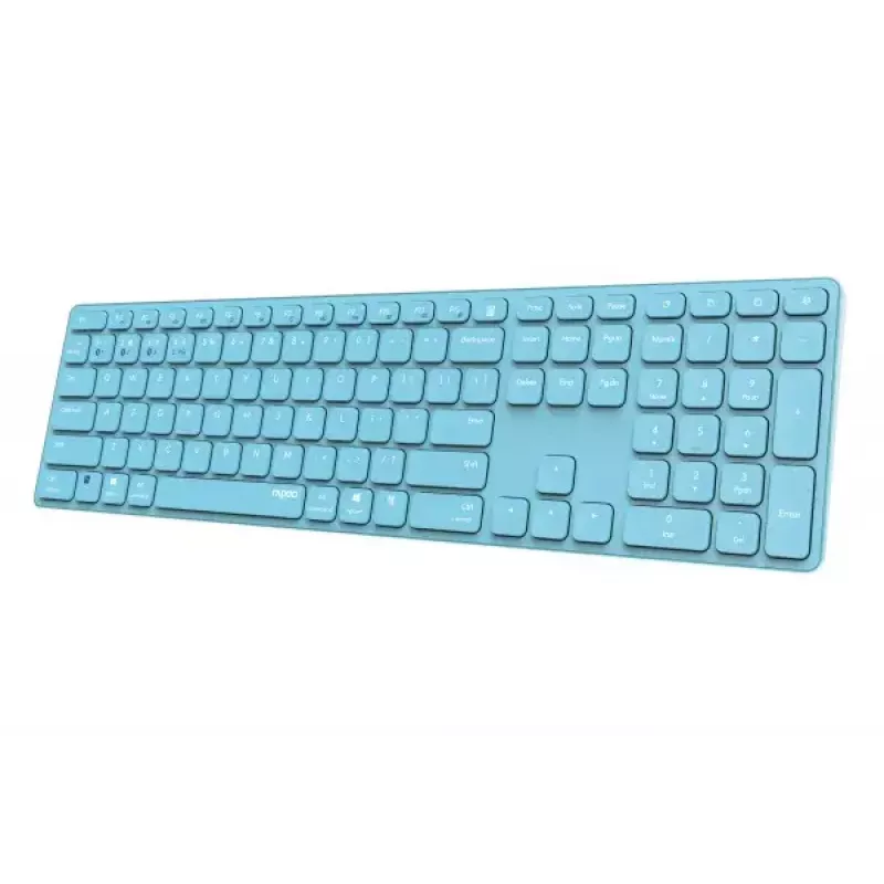 Rapoo E9800M keyboard Home RF Wireless Bluetooth QWERTZ German Blue