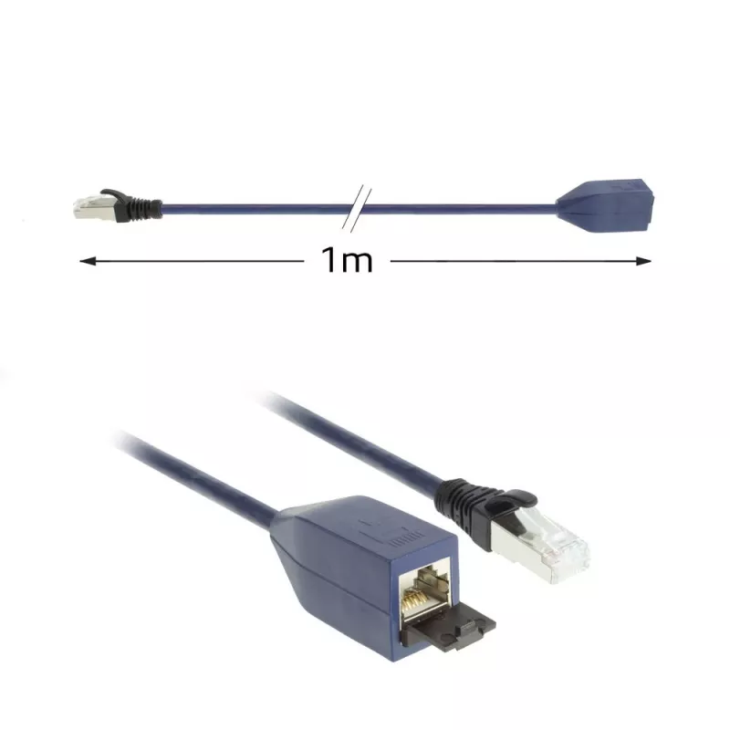 ACT Blue 1 meter LSZH SFTP CAT6A MPTL extension cable snagless with RJ45 connectors
