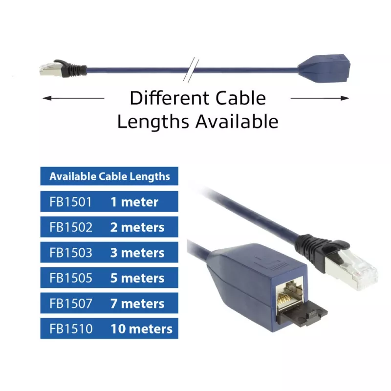 ACT Blue 3 meters LSZH SFTP CAT6A MPTL extension cable snagless with RJ45 connectors