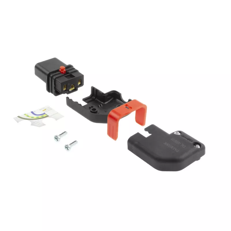 ACT C13 IEC Lock+ rewireable left or right angled connector black, PA130100RBK