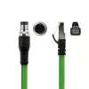 ACT Industrial 5.00 meters Sensor cable M12A 8-pin male to RJ45 male, Ultraflex SF/UTP TPE cable, shielded