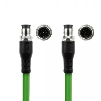 ACT Industrial 1.50 meters Sensor cable M12A 8-pin male to M12A 8-pin male, Ultraflex TPE cable, shielded
