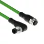ACT Industrial 5.00 meters Sensor cable M12A 8-pin male right angled to M12A female, Ultraflex TPE cable, shielded