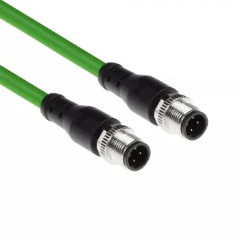 ACT Industrial 1.50 meters Sensor cable M12D 4-pin male to M12D 4-pin male, Superflex Xtreme TPE cable, shielded