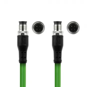 ACT Industrial 3.00 meters Sensor cable M12D 4-pin male to M12D 4-pin male, Superflex Xtreme TPE cable, shielded