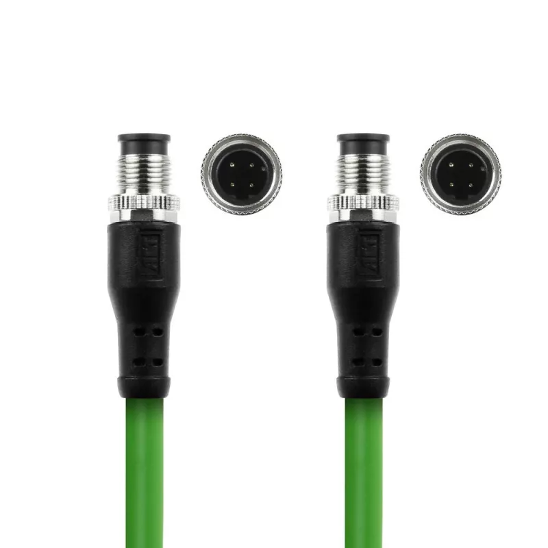 ACT Industrial 3.00 meters Sensor cable M12D 4-pin male to M12D 4-pin male, Superflex Xtreme TPE cable, shielded