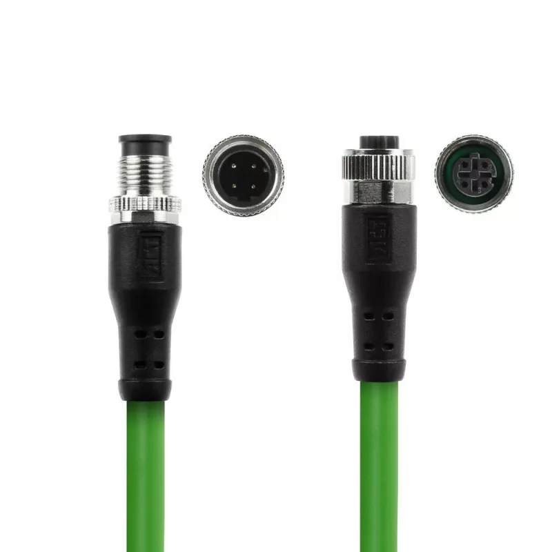 ACT Industrial 5.00 meters Sensor cable M12D 4-pin male to M12D 4-pin male, Superflex Xtreme TPE cable, shielded