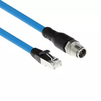ACT Industrial 1.50 meters Sensor cable M12X 8-pin male chassis to RJ45, Superflex SF/UTP TPE cable, shielded