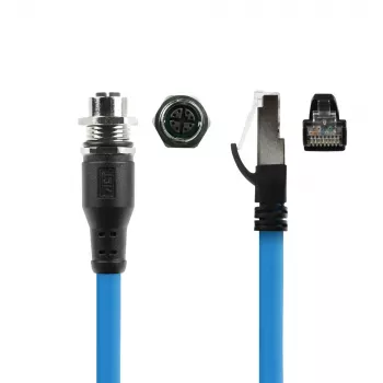 ACT Industrial 1.50 meters Sensor cable M12X 8-pin female chassis to RJ45, Superflex SF/UTP TPE cable, shielded