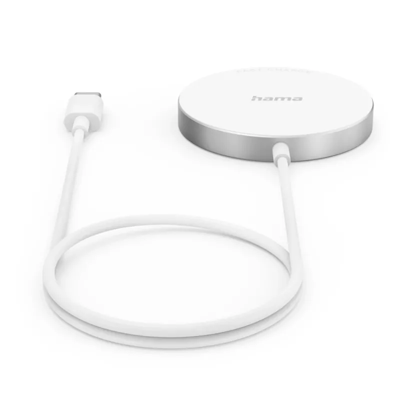 Hama MagCharge FC15 Mobile phone, Smartphone White USB Wireless charging Fast charging Indoor