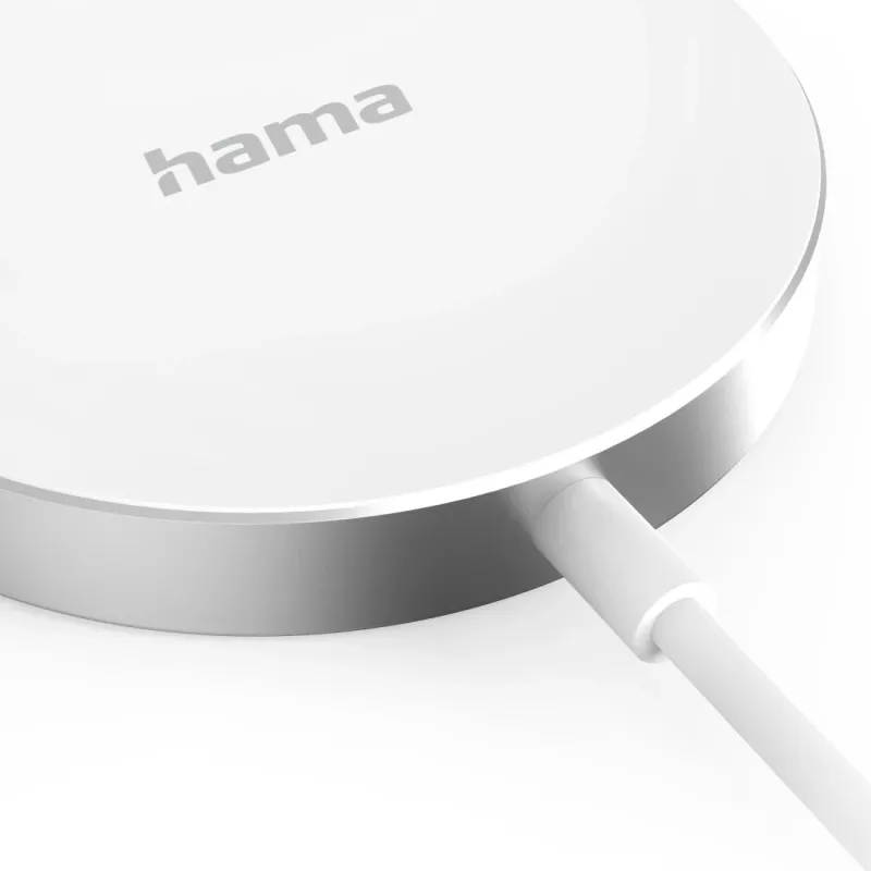 Hama MagCharge FC15 Mobile phone, Smartphone White USB Wireless charging Fast charging Indoor
