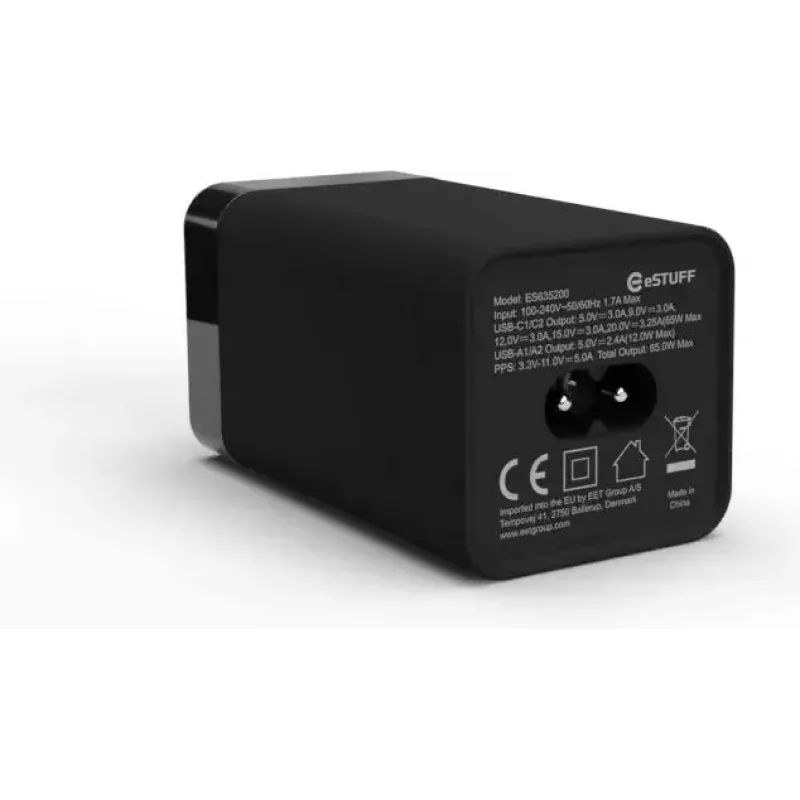 Mobile Device Charger eSTUFF ES635200 Universal Black 2 USB Type-C