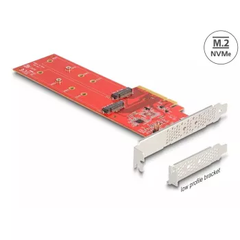 DeLOCK PCI Express x8 Card to 2 x internal NVMe M.2 Key M 110 mm Bifurcation Low Profile