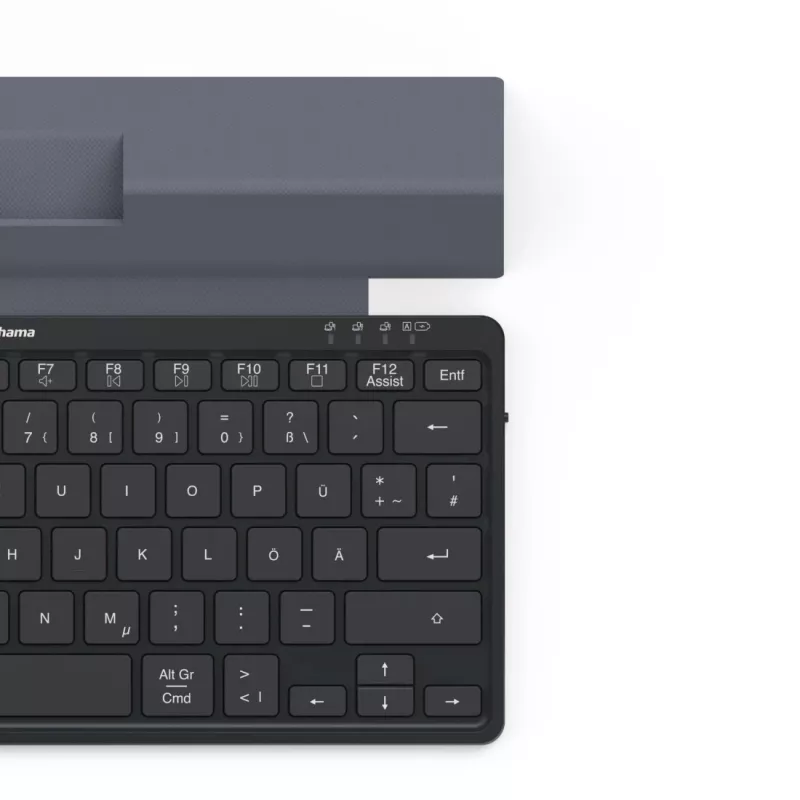 Hama Travel 600 QWERTZ German Bluetooth Black, Dark Grey