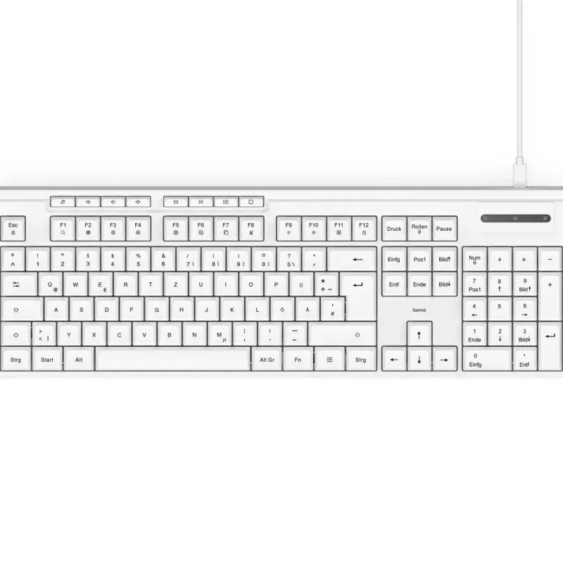 Hama CK-200 keyboard Home/Office USB QWERTZ German White
