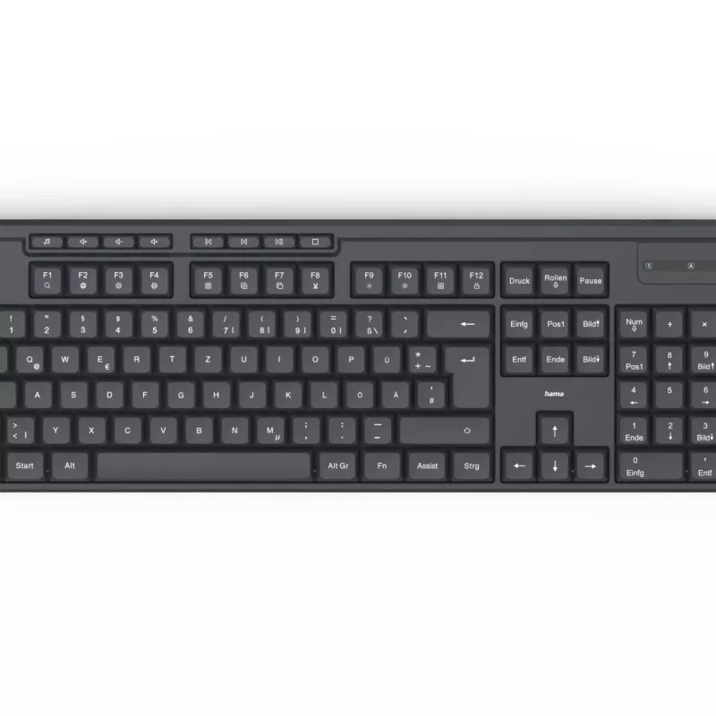 Hama WK-200 keyboard Home/Office RF Wireless QWERTZ German Black