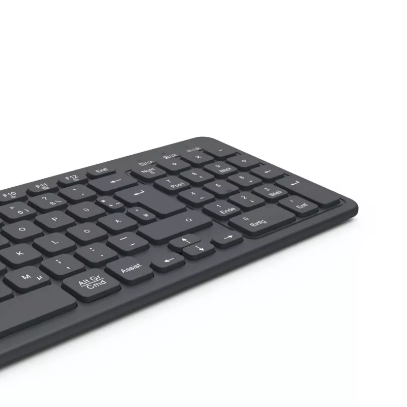 Hama WK-300 keyboard Home/Office RF Wireless + Bluetooth QWERTZ German Black