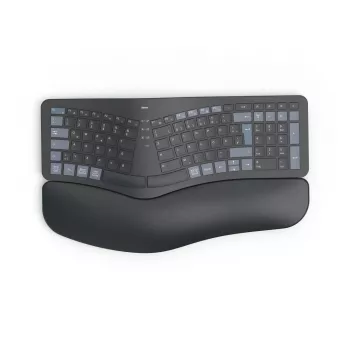 Hama WK-900 Ergo keyboard Home/Office RF Wireless + Bluetooth QWERTZ German Black, Blue, Dark Grey