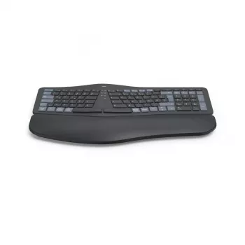 Hama WK-900 Ergo keyboard Home/Office RF Wireless + Bluetooth QWERTZ German Black, Blue, Dark Grey