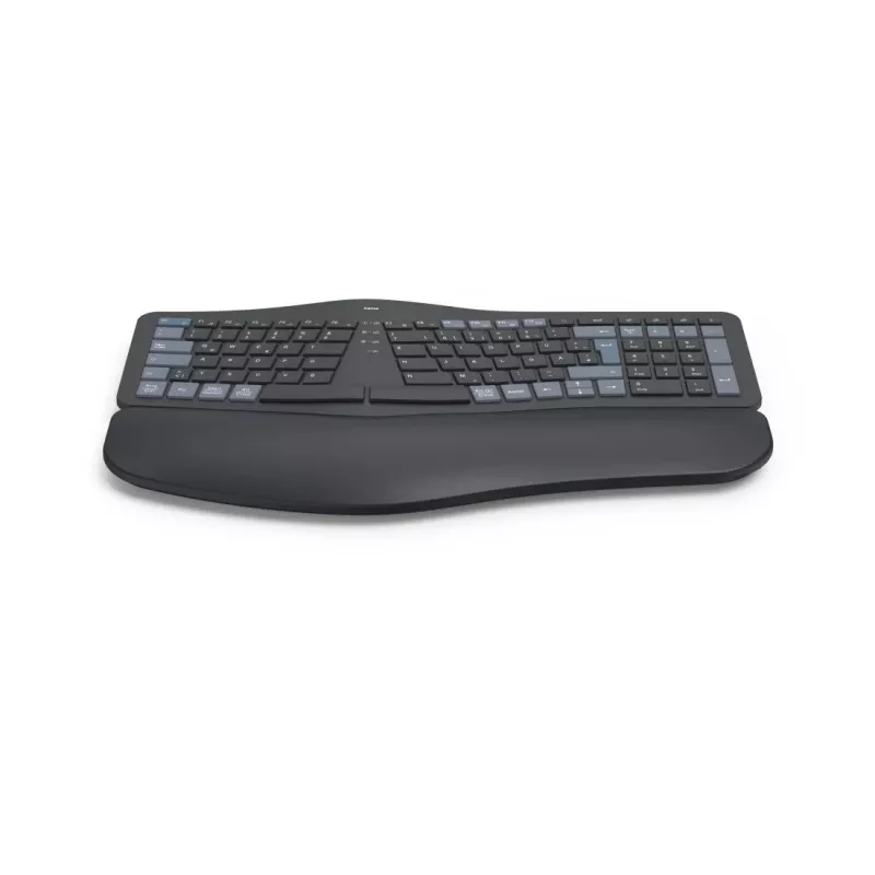 Hama WK-900 Ergo keyboard Home/Office RF Wireless + Bluetooth QWERTZ German Black, Blue, Dark Grey