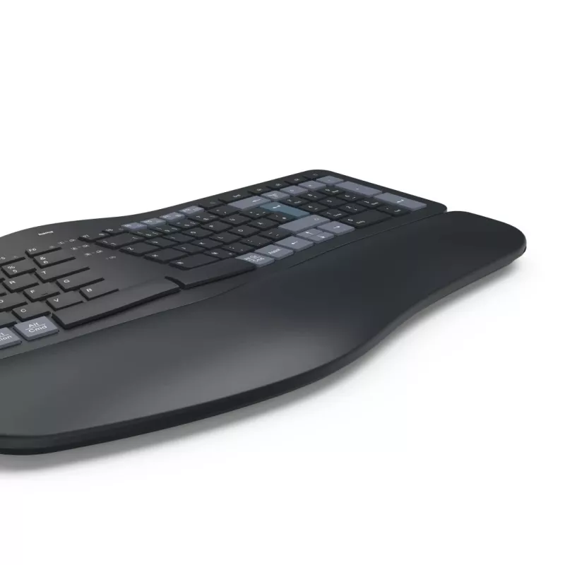 Hama WK-900 Ergo keyboard Home/Office RF Wireless + Bluetooth QWERTZ German Black, Blue, Dark Grey
