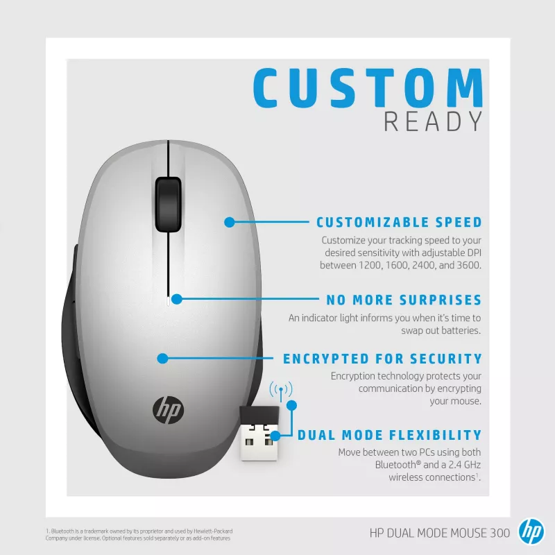 Mouse HP Dual Mode Mouse RF Wireless Bluetooth