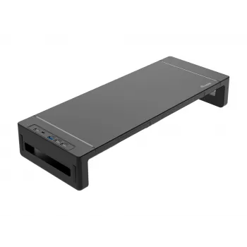 Monitor stand EQUIP Ergonomic Monitor Stand with USB (USB-A x4, USB-C x1), freestanding, 25 kg, black