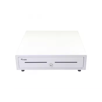 Cash register drawer EQUIP 351011, manual/automatic POS drawer, 4 bill / 8 coin compartments, metal, white, 420×405×110 mm