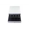 Cash register drawer EQUIP 351011, manual/automatic POS drawer, 4 bill / 8 coin compartments, metal, white, 420×405×110 mm