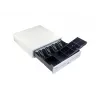 Cash register drawer EQUIP 351011, manual/automatic POS drawer, 4 bill / 8 coin compartments, metal, white, 420×405×110 mm