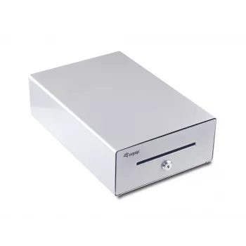 Equip Cash Register Drawer for Point of Sale (POS) System, 4 Bill/4 Coin Compartments, Removable Coin Slots, RJ11 connector, Aluminum