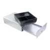 Equip Cash Register Drawer for Point of Sale (POS) System, 4 Bill/4 Coin Compartments, Removable Coin Slots, RJ11 connector, Aluminum