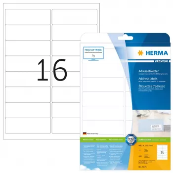 Address labels Premium HERMA A4 99.1x33.8 mm 400 pcs