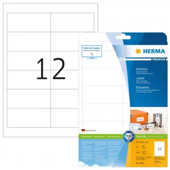 Self-adhesive printer label HERMA Labels Premium A4 97x42.3 mm