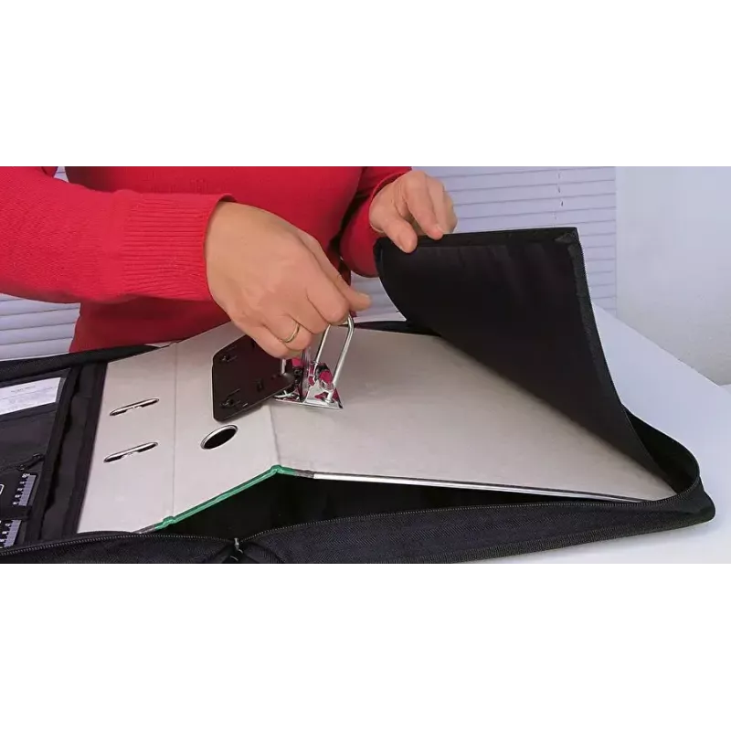 WEDO personal organizer 58 601 — plastic and polyester A4 document folder with business card pocket, black