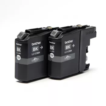 Brother LC123BK 2-pack, Black, Pigment-based ink, 1 pc(s), 600 pages, 600 pages, Multi pack