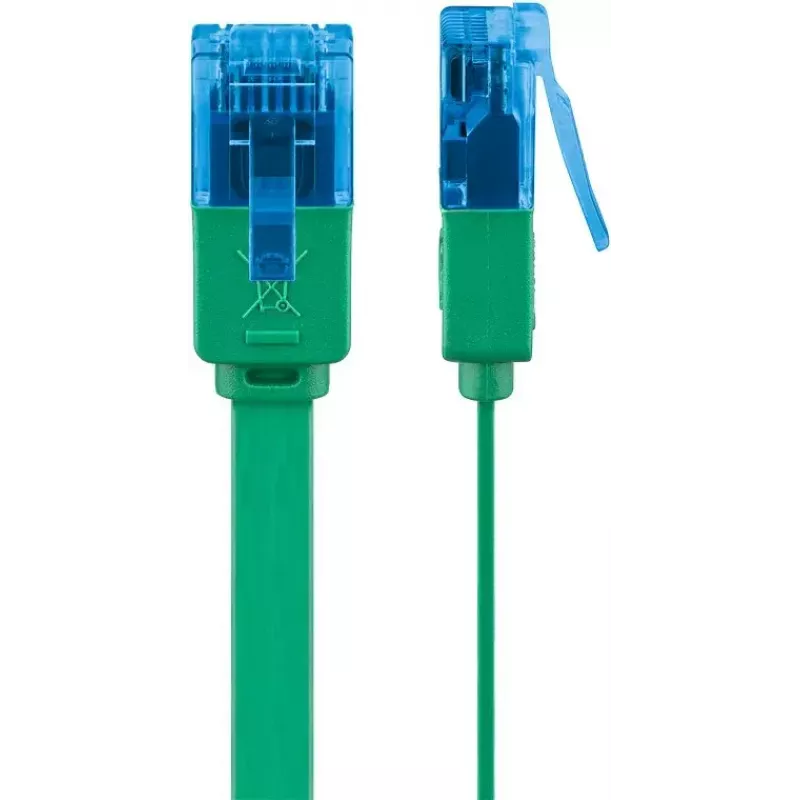 Flat Patch Cable Goobay CAT 6A U/UTP Green 0.5m