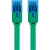 Flat Patch Cable Goobay CAT 6A U/UTP Green 0.5m