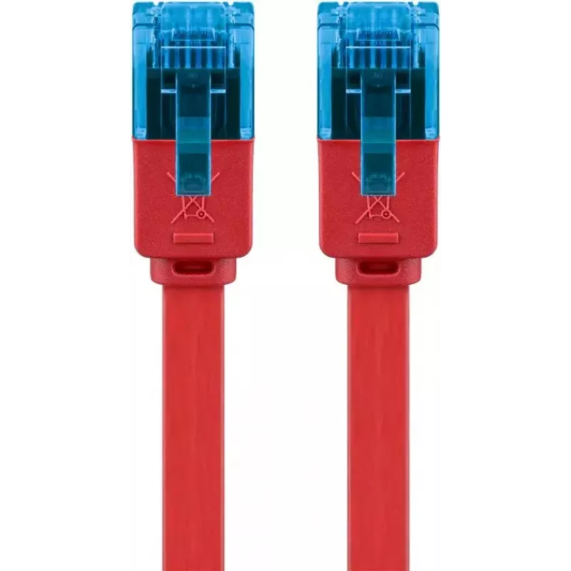Flat Patch Cable Goobay CAT 6A U/UTP Red 0.5m
