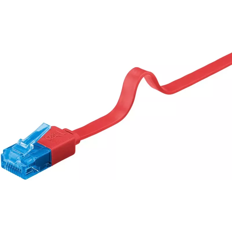 Flat Patch Cable Goobay CAT 6A U/UTP Red 0.5m