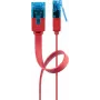 Flat Patch Cable Goobay CAT 6A U/UTP Red 0.5m