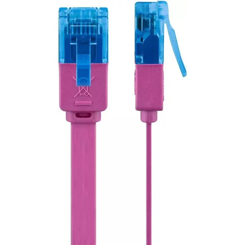 Flat Patch Cable Goobay CAT 6A U/UTP Magenta 2m