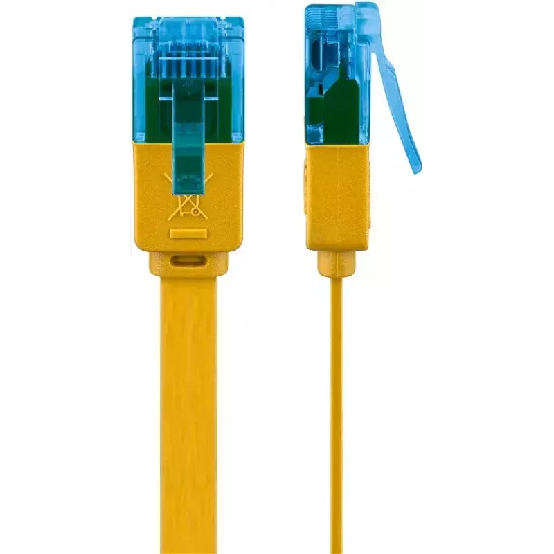 Flat Patch Cable Goobay CAT 6A U/UTP Yellow 3m