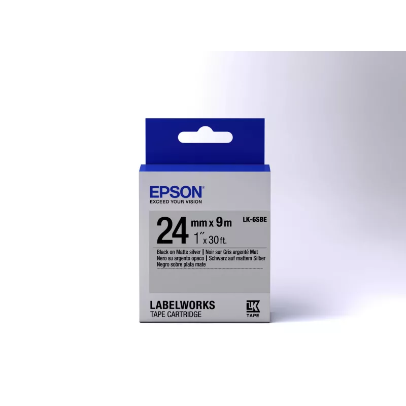 Epson Label Cartridge Matte LK-6SBE Black/Matt Silver 24mm (9m)