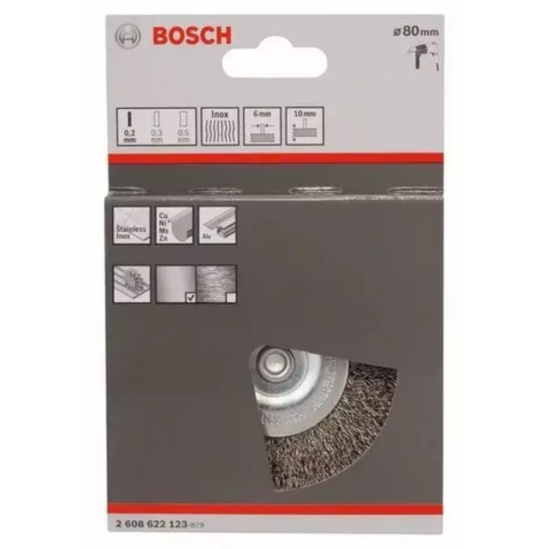 Wire wheel Bosch 2 608 622 123 8 cm Shank diameter 6 mm
